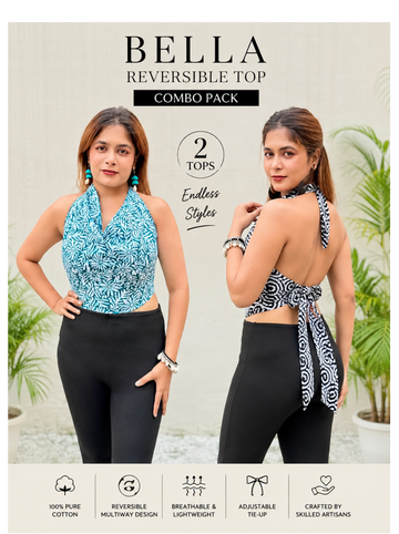 Bella: Sea Green & White Top Combo
