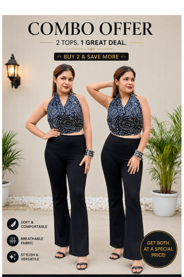 Bella: Black & Black Top Combo
