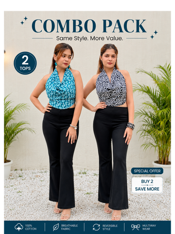 Bella: Sky Blue & White Top Combo