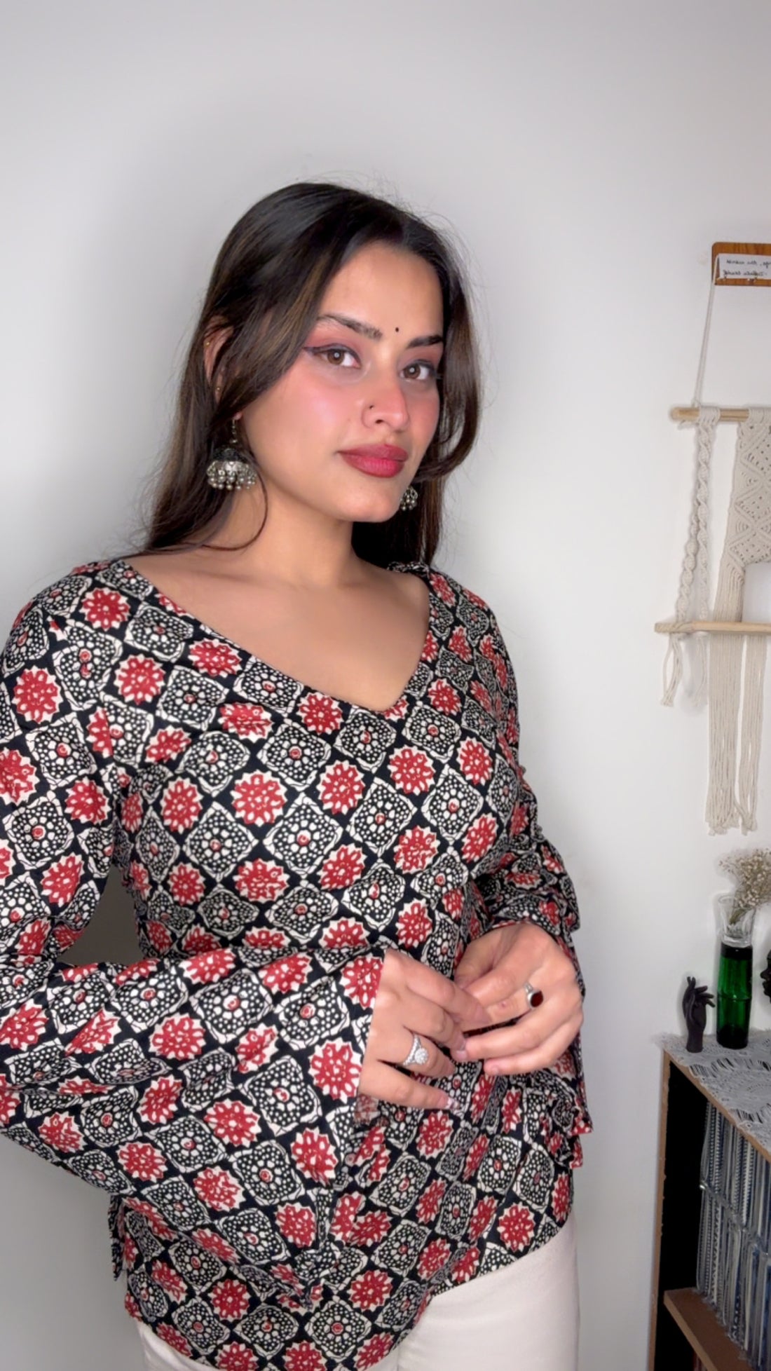 Adaa: Black Square Corset Kurti