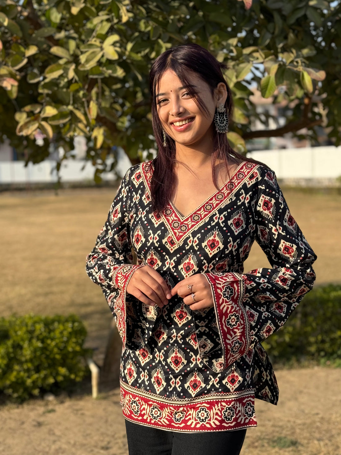 Noor: Black Mor Pankh Corset Kurti