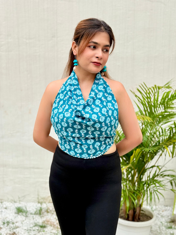 Bella: Sea Green Dual Print Reversible Top