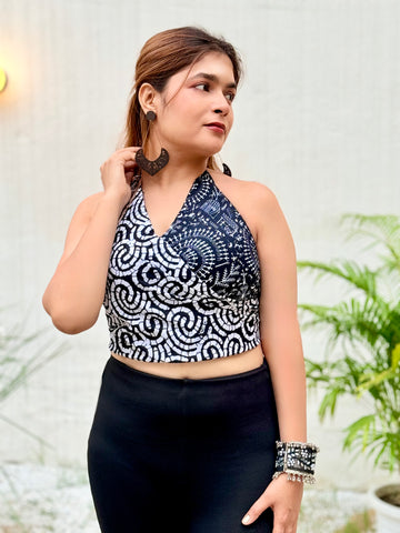 Bella: Black & White Dual Print Reversible Top