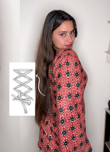 Adaa: Red Square Corset Kurti
