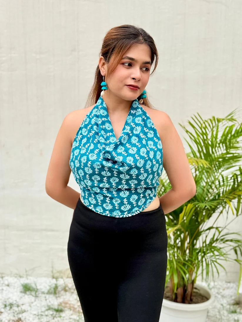 Bella: Sky Blue & Black Top Combo